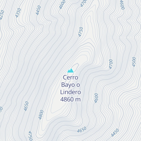 Map of Cerro Bayo o Lindero