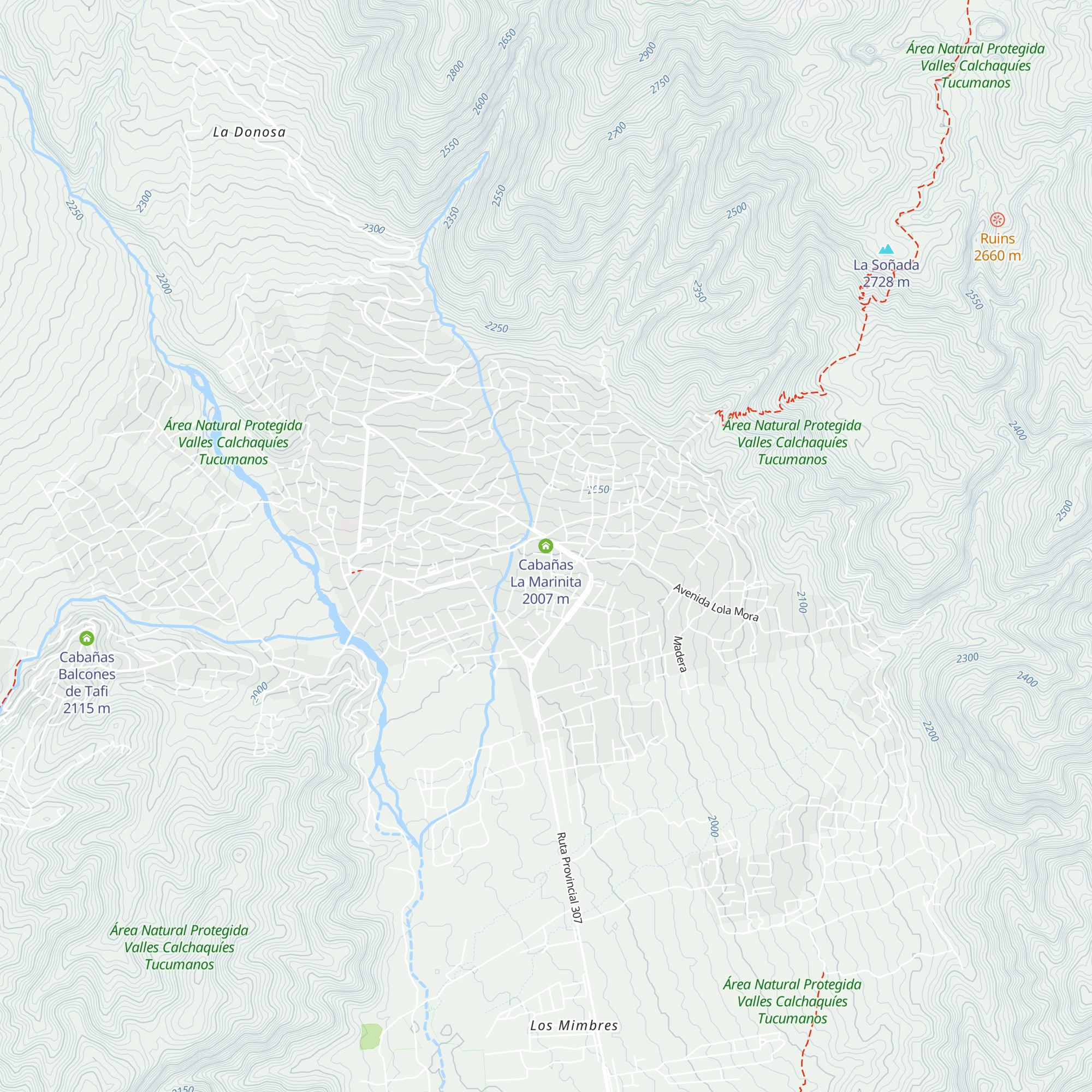 Cabañas La Marinita map
