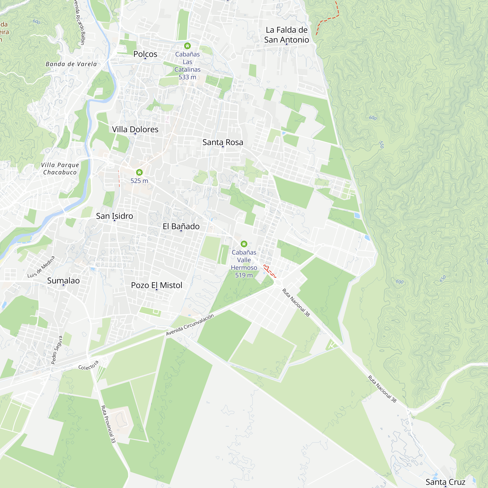 Cabañas Valle Hermoso map