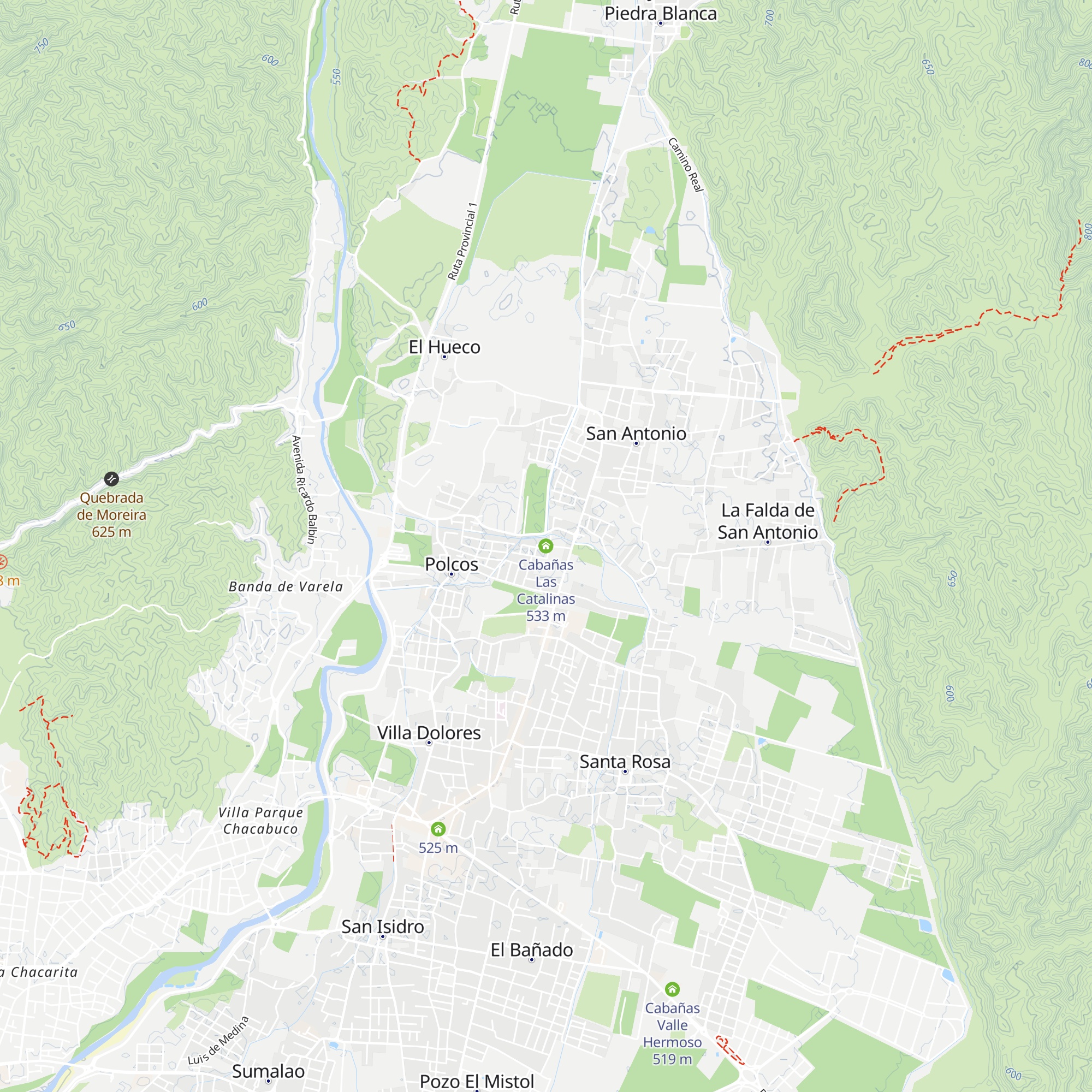Cabañas Las Catalinas map
