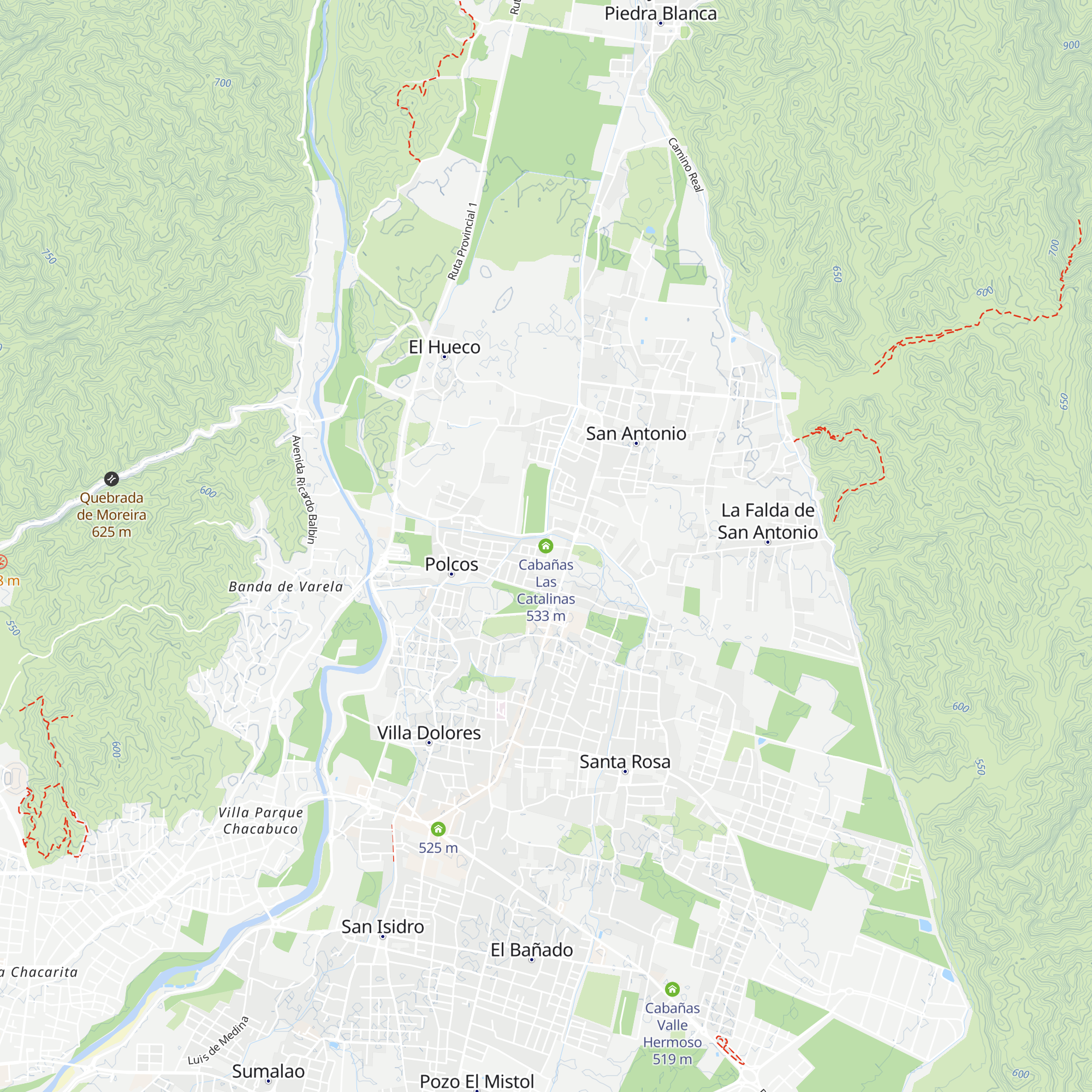 Cabañas Las Catalinas map