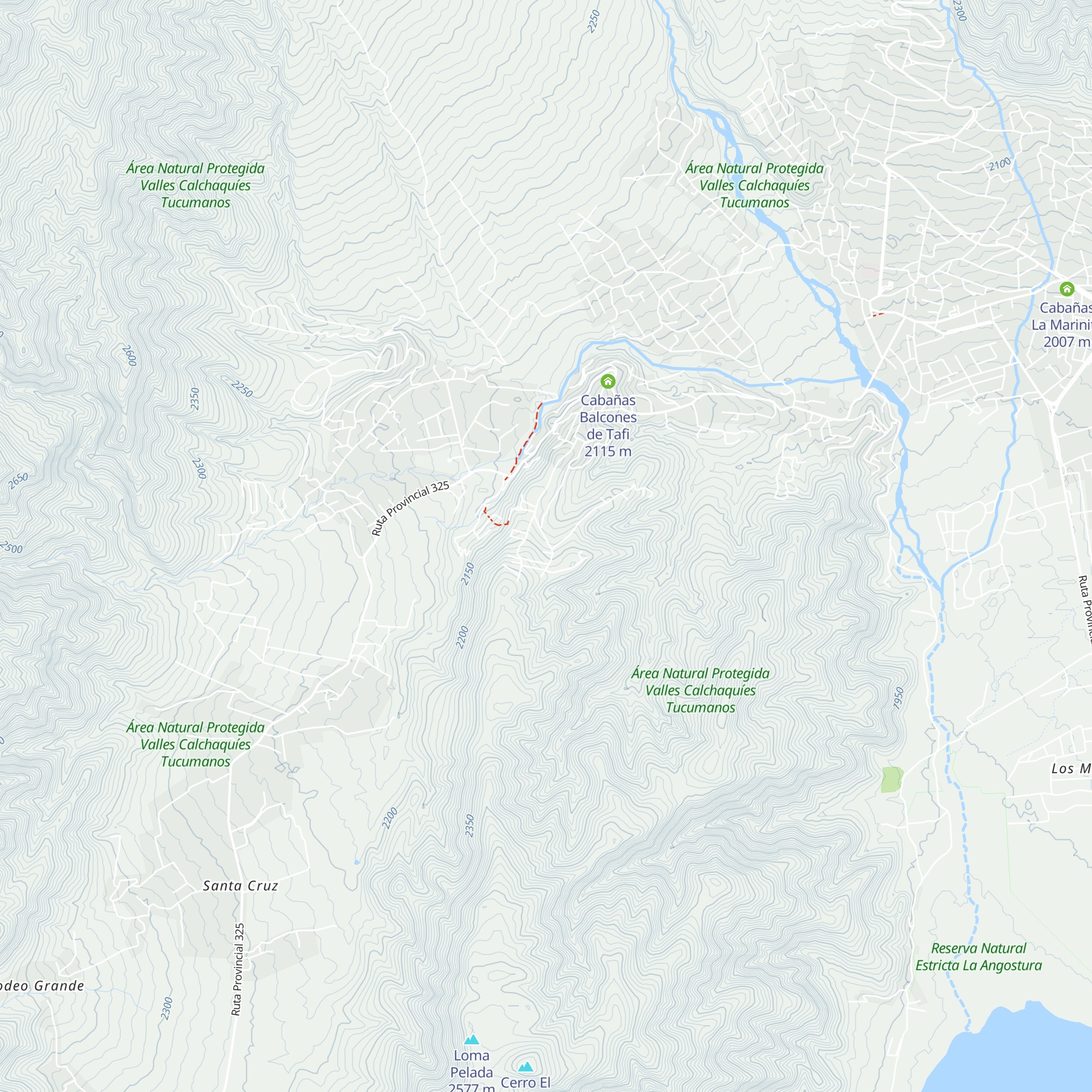 Cabañas Altos de Tafi map