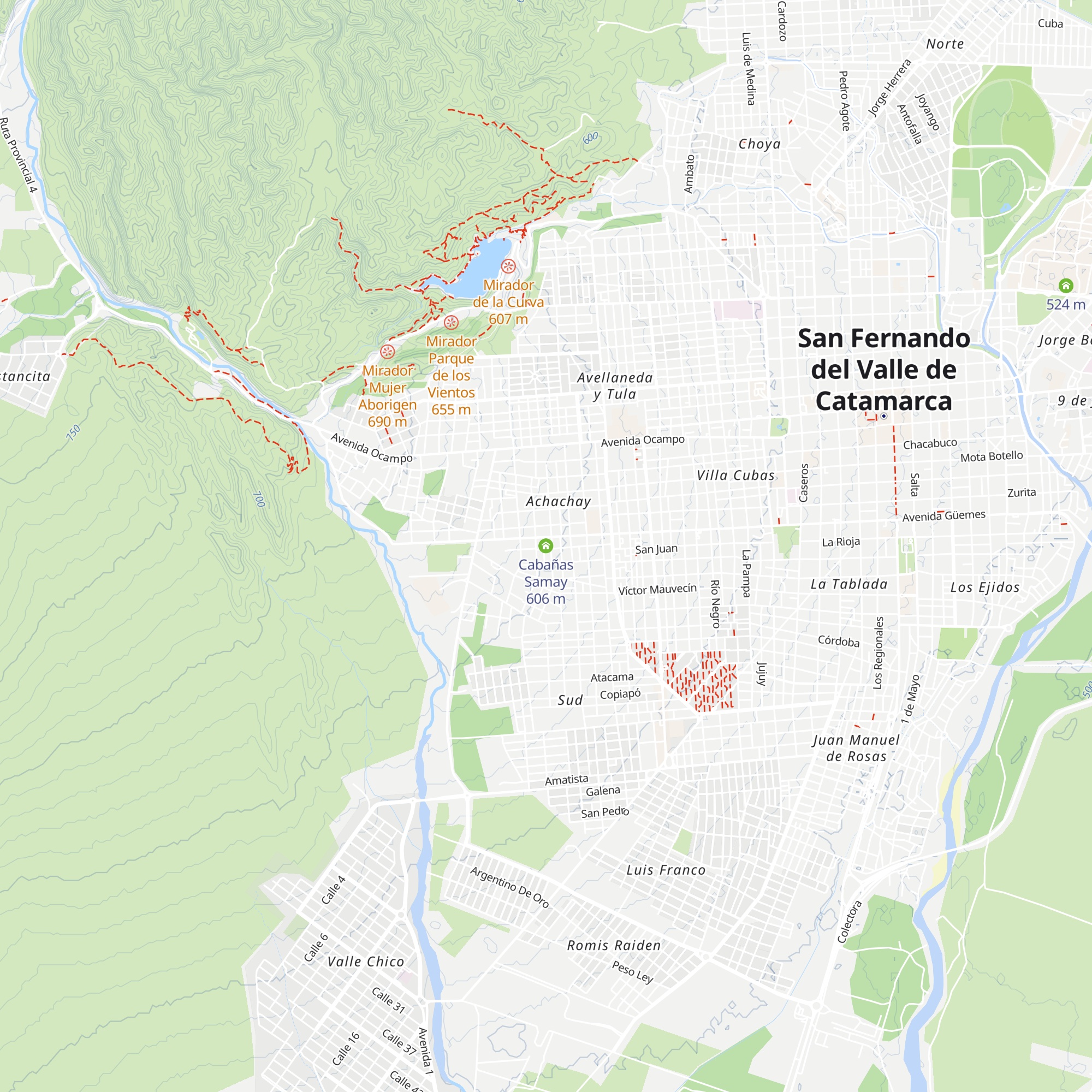 Cabañas Samay map