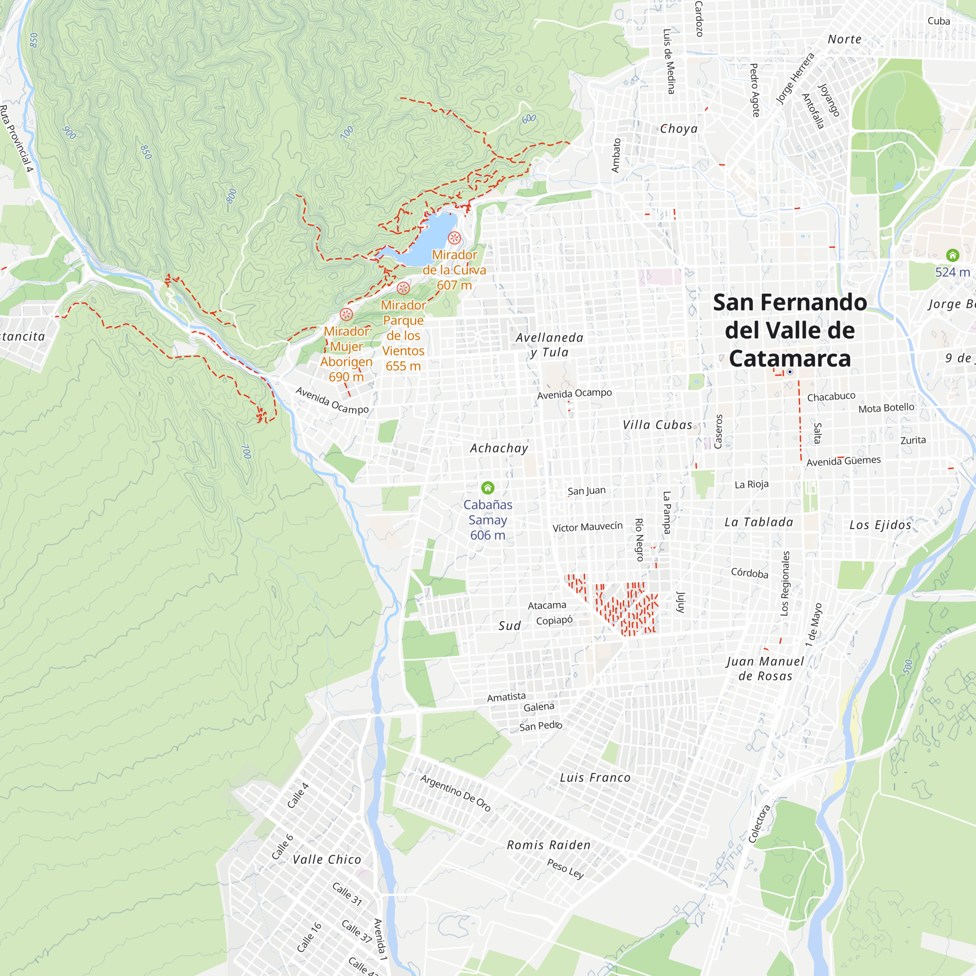 Cabañas Samay map