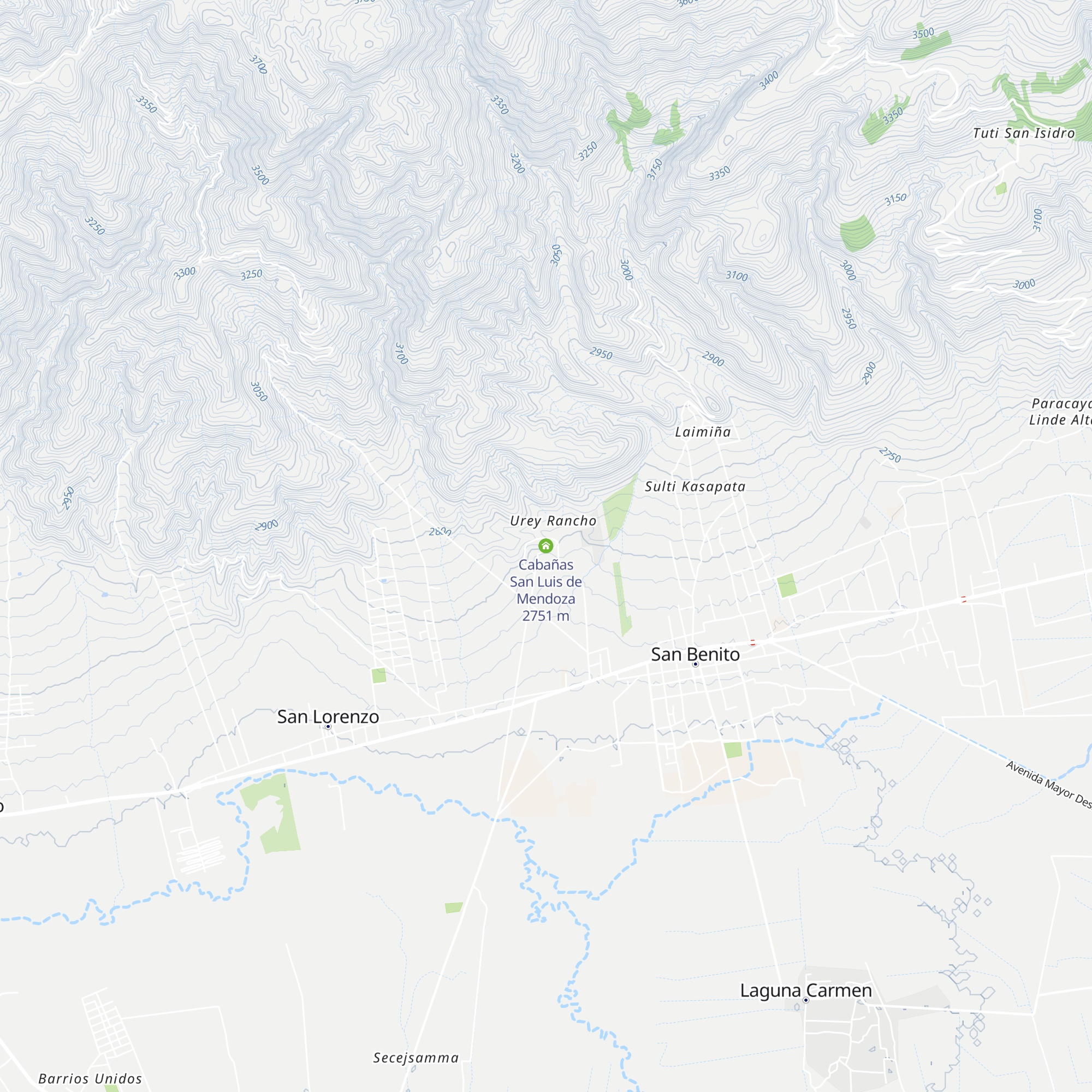 Cabañas San Luis de Mendoza map