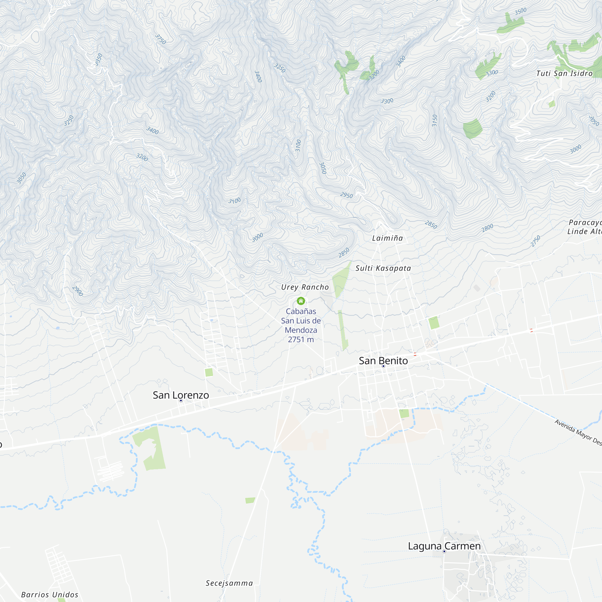 Cabañas San Luis de Mendoza map