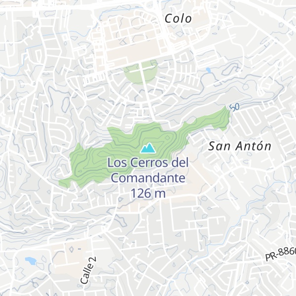 Map of Los Cerros del Comandante