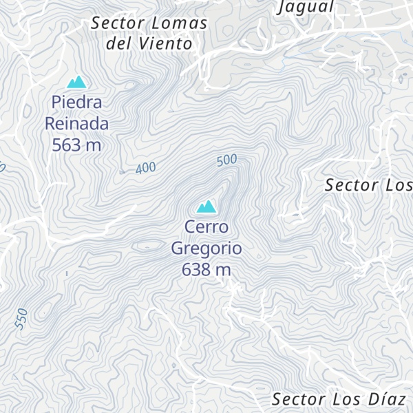 Map of Cerro Gregorio