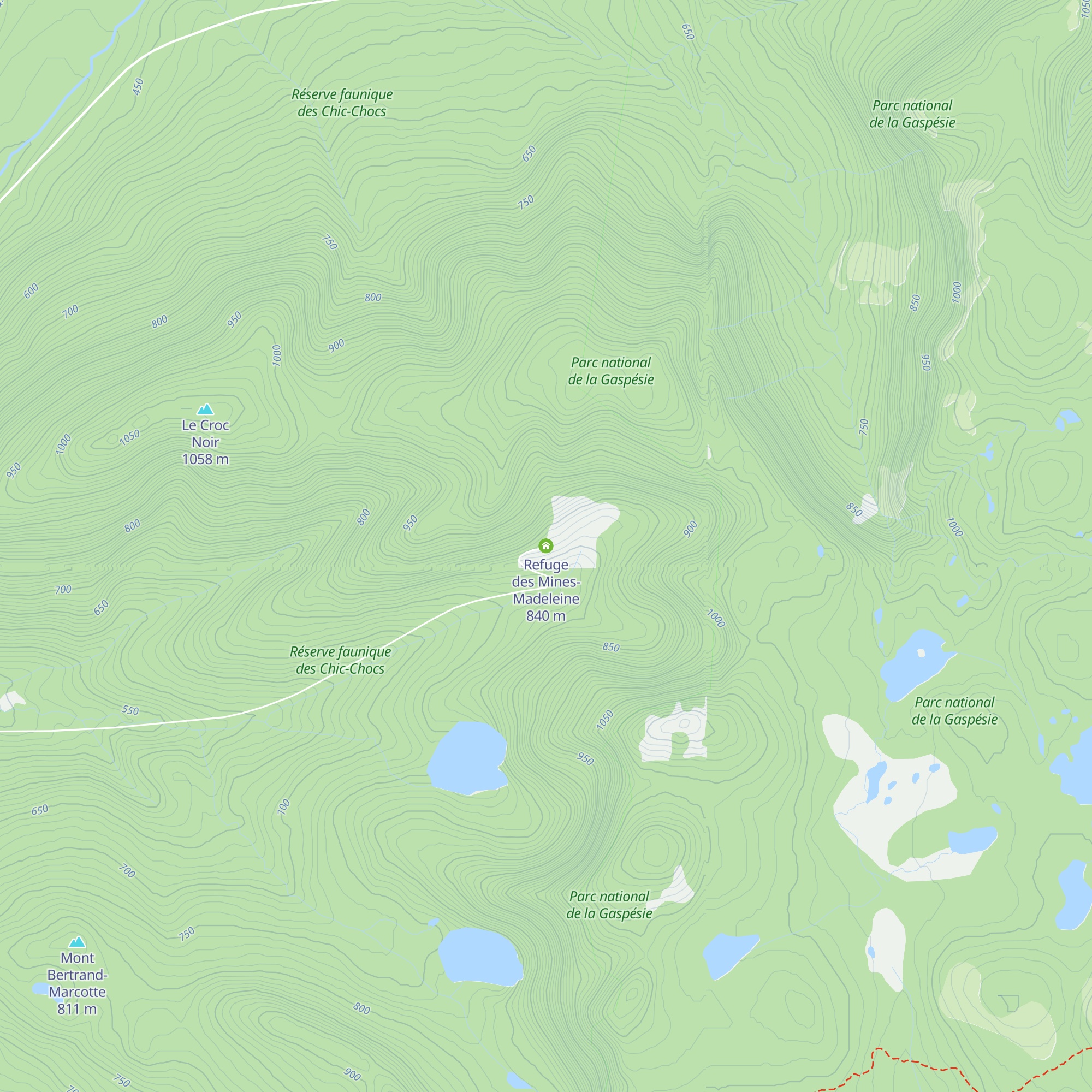 Refuge des Mines-Madeleine map