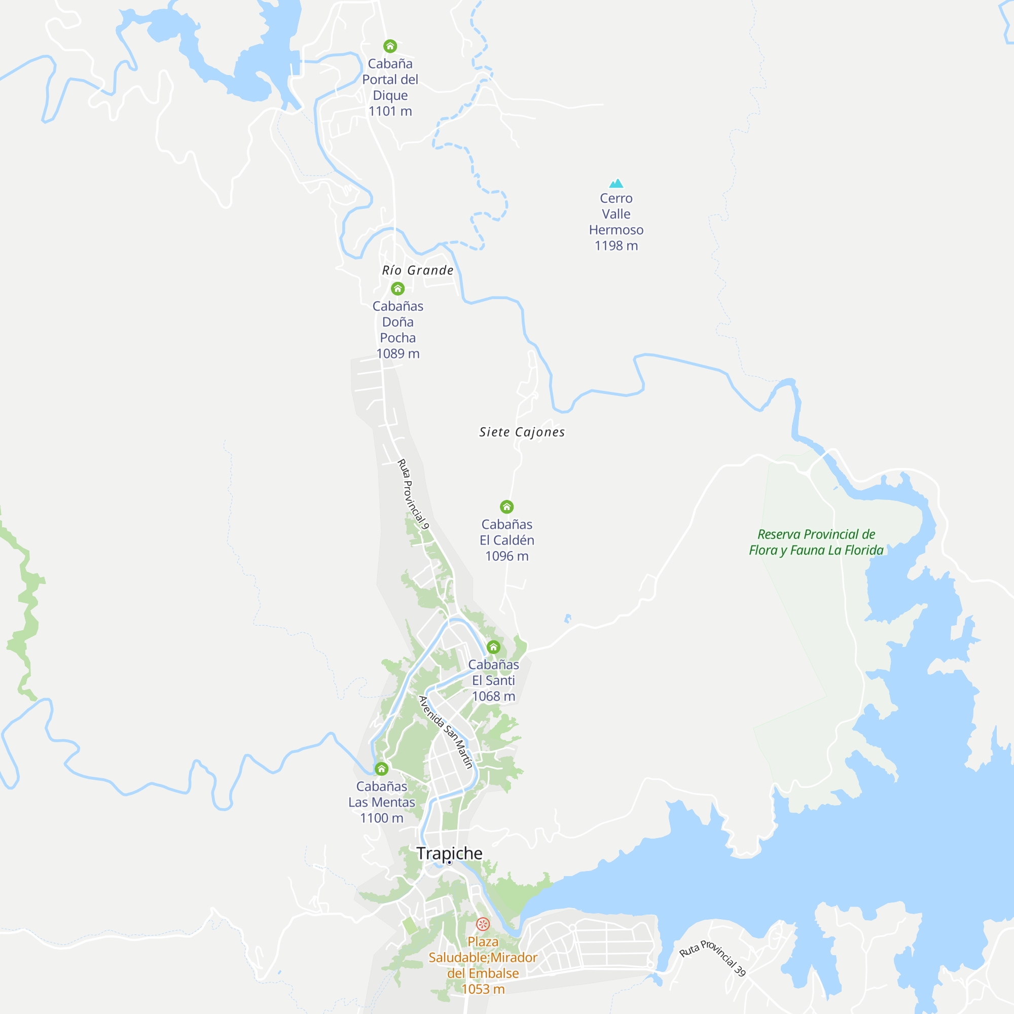 Cabañas El Caldén map