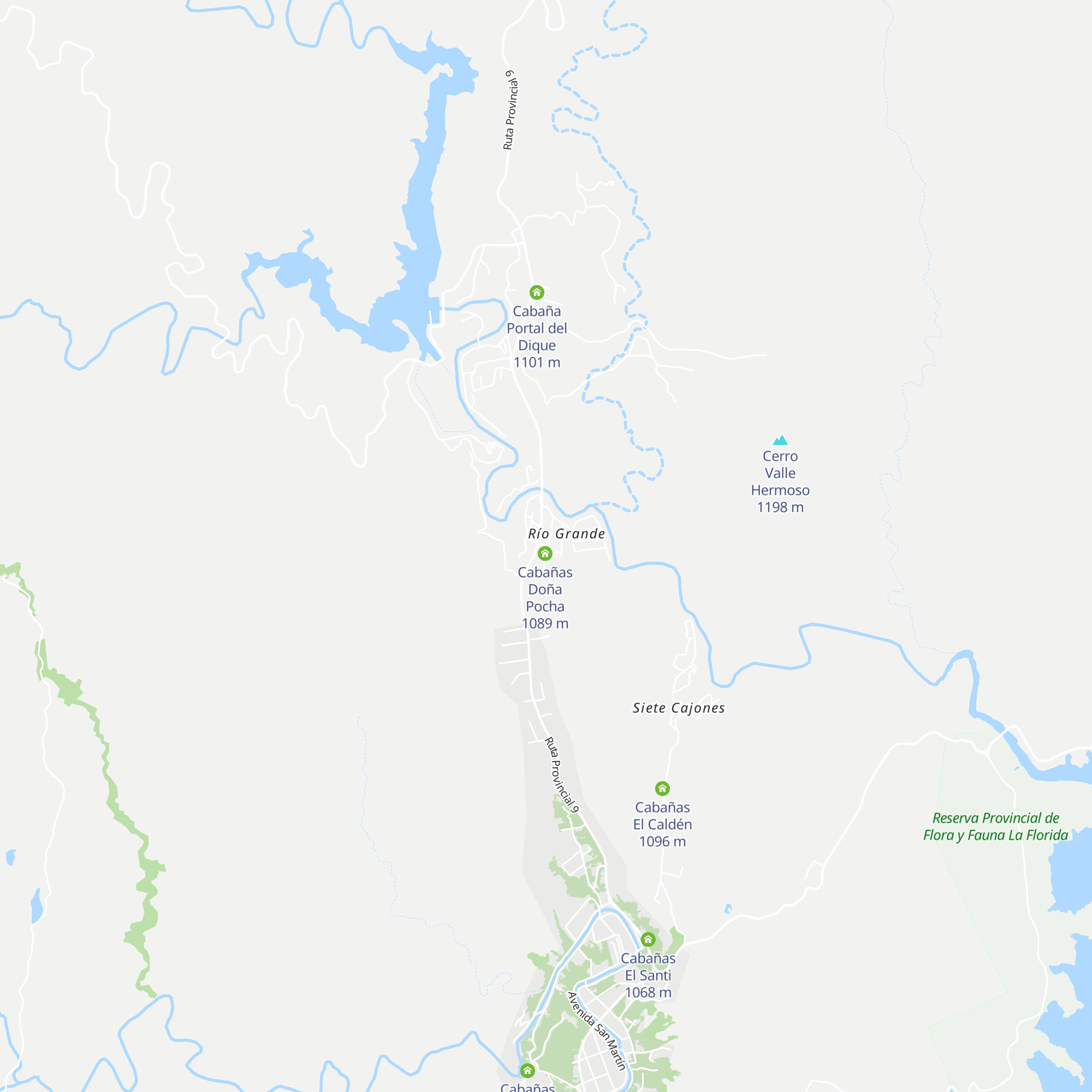 Cabañas Barbero map