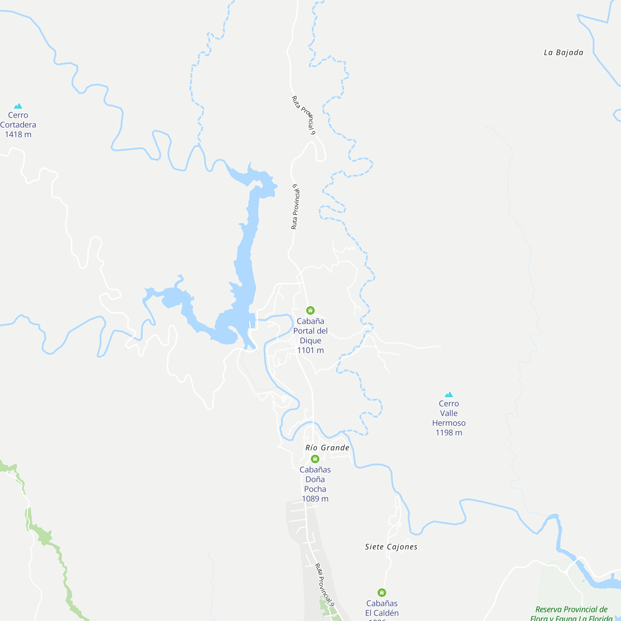 Cabaña Portal del Dique map