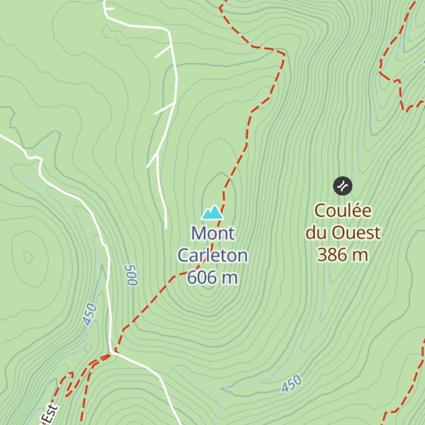 Map of Mont Carleton