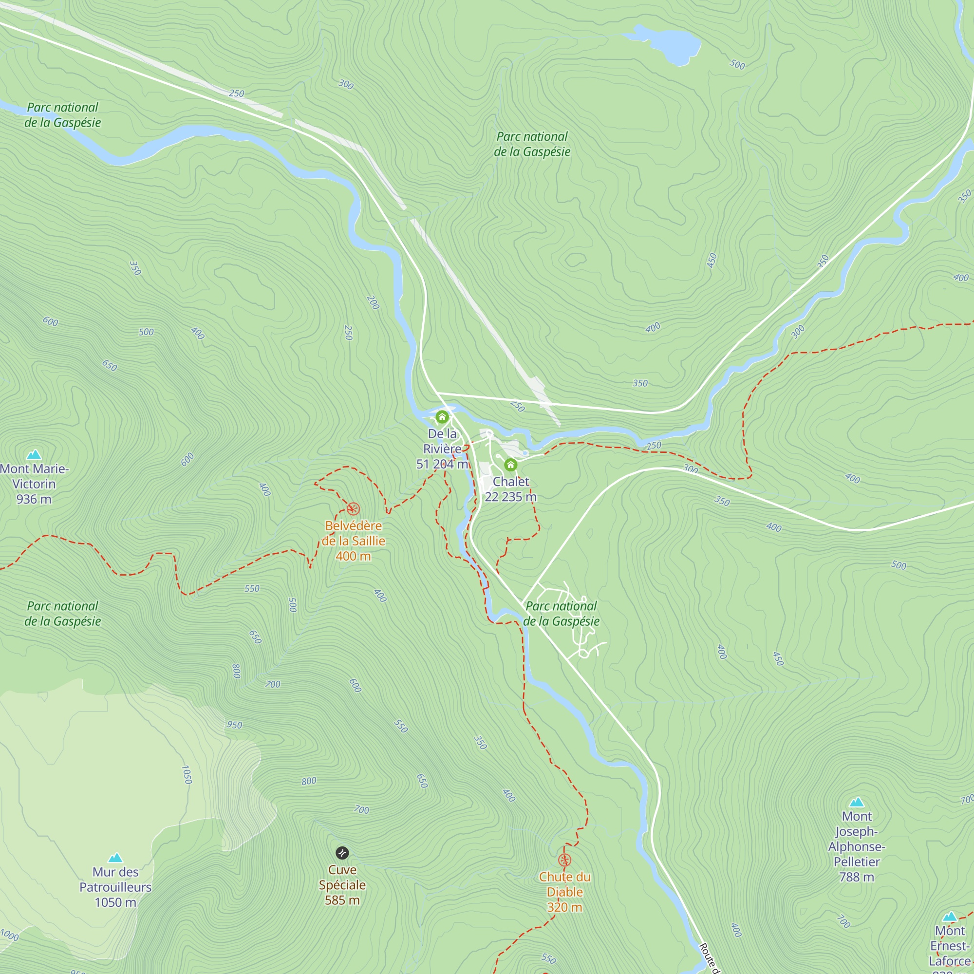 Gîte du Mont-Albert map