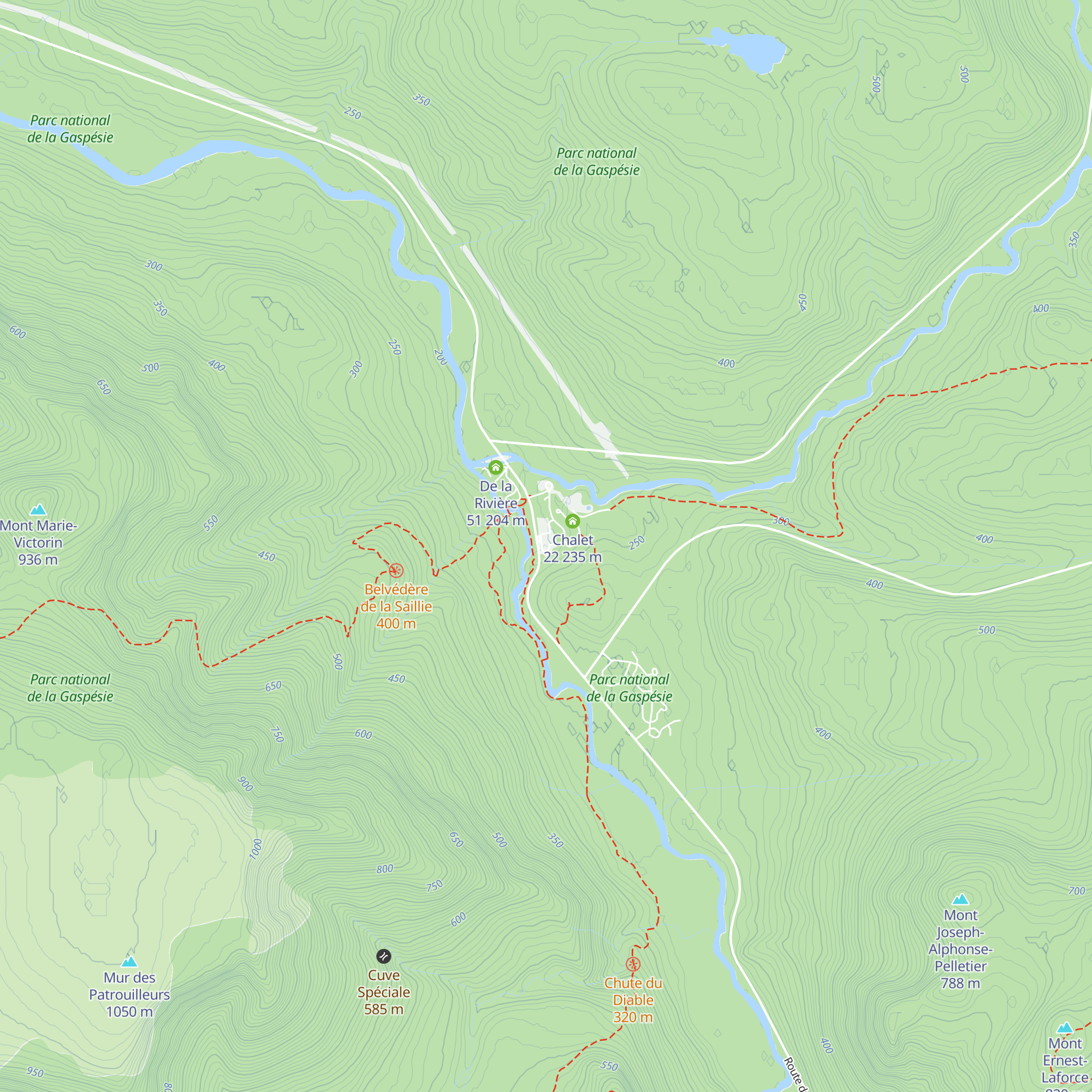 Gîte du Mont-Albert map