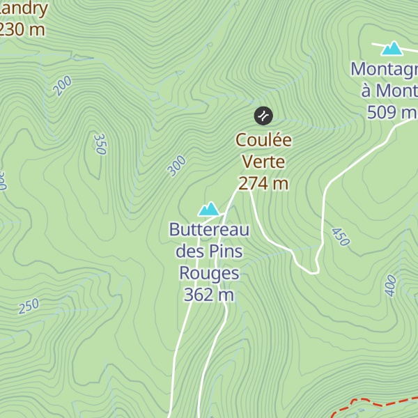 Map of Buttereau des Pins Rouges