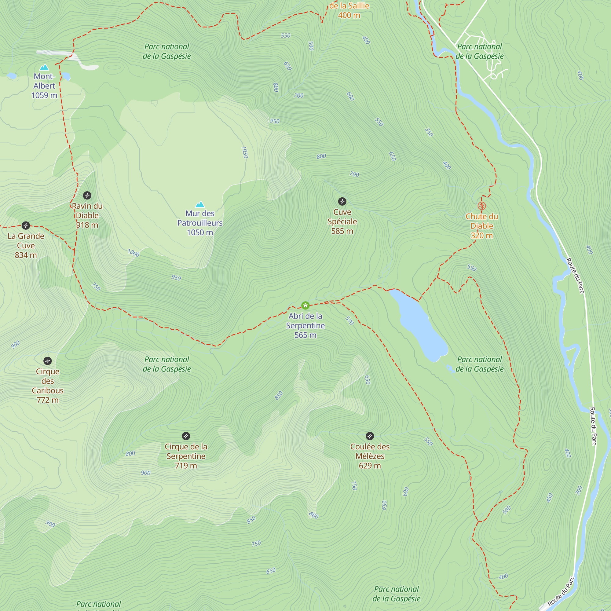 Abri de la Serpentine map