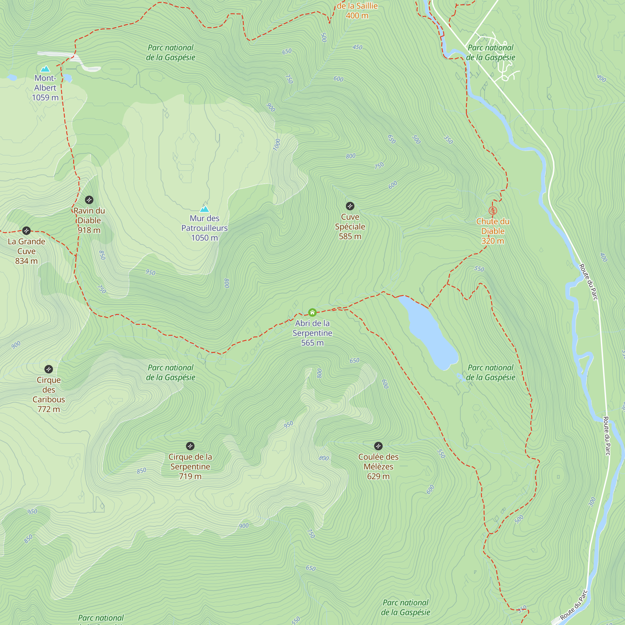 Abri de la Serpentine map