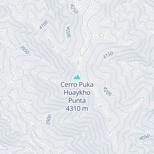 Map of Cerro Puka Huaykho Punta