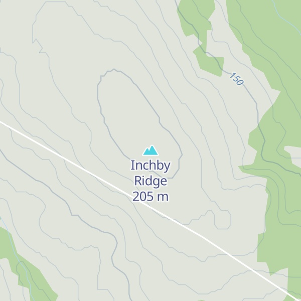 Map of Inchby Ridge