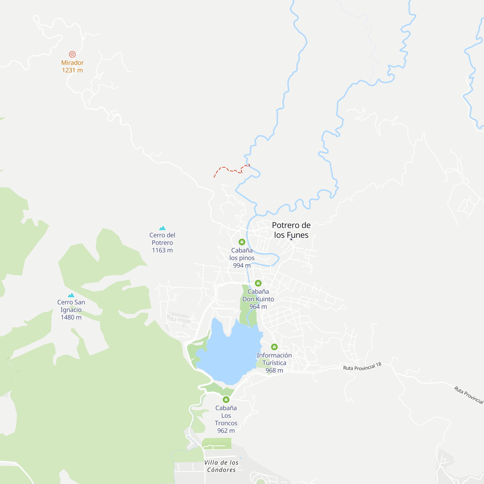 Cabaña los pinos map