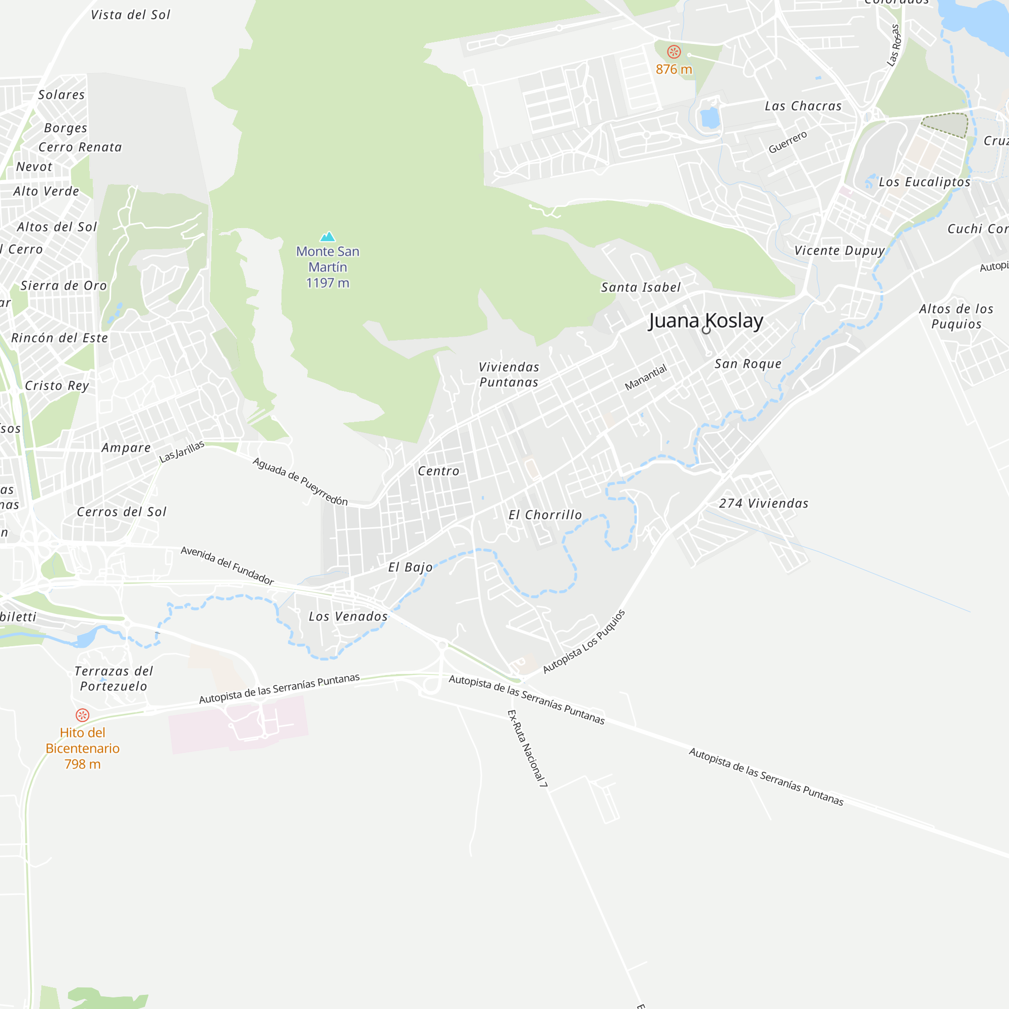 Cabañas El Monchito map