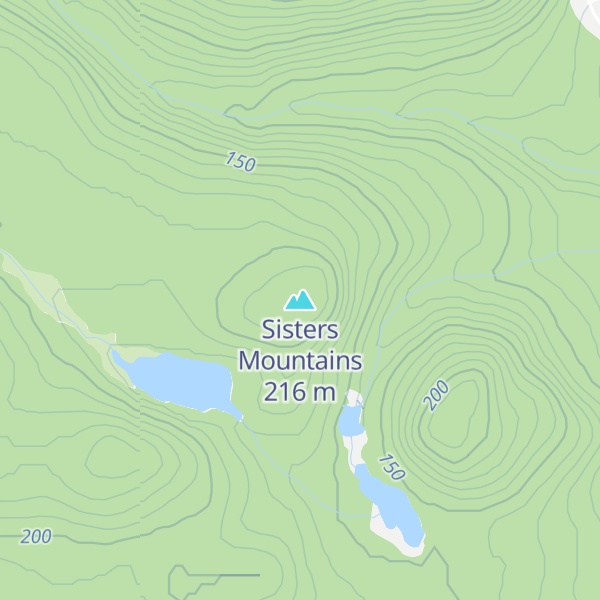 Map of Sisters Mountains