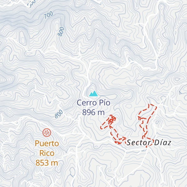 Map of Cerro Pío