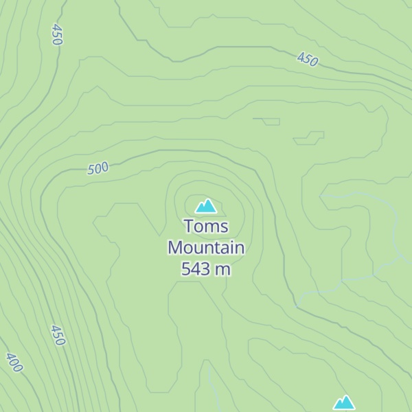 Map of Toms Mountain