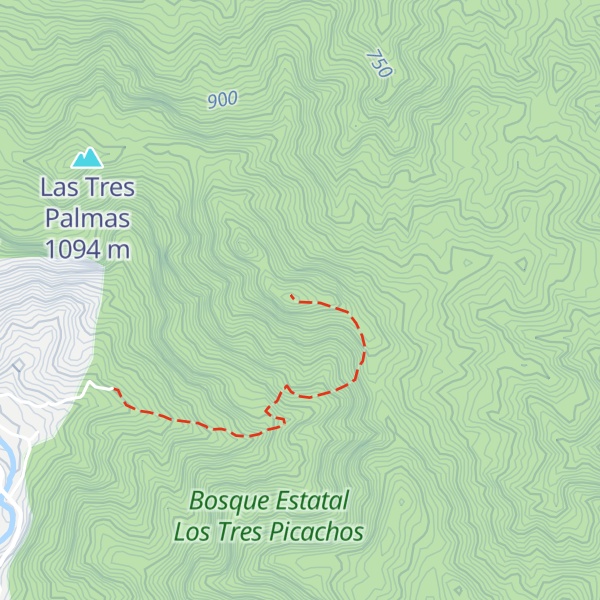 Map of Los Tres Picachos