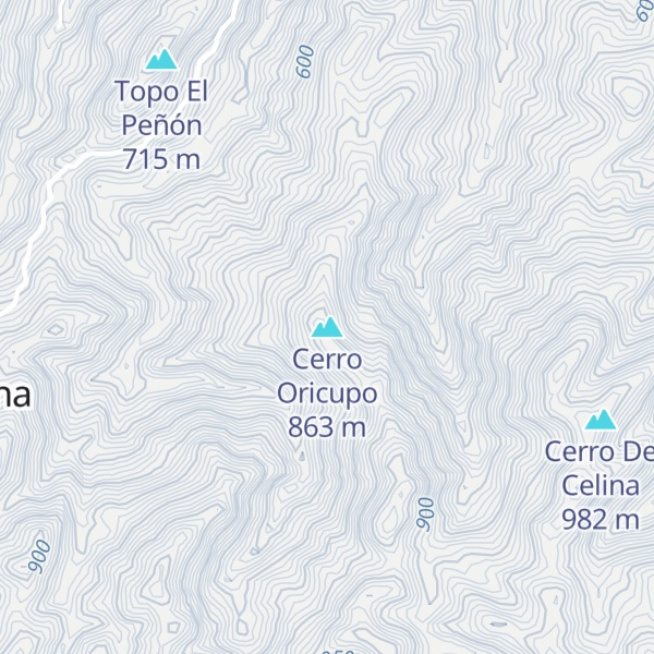 Map of Cerro Oricupo