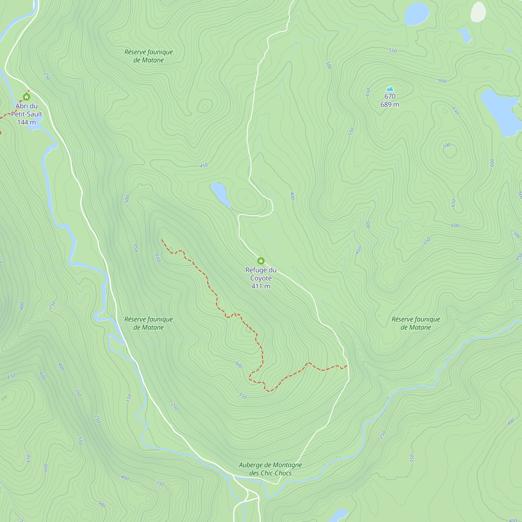 Refuge du Coyote map