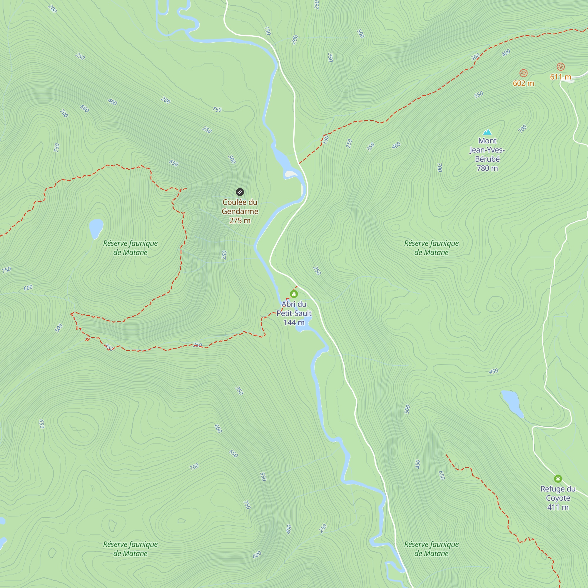 Abri du Petit-Sault map