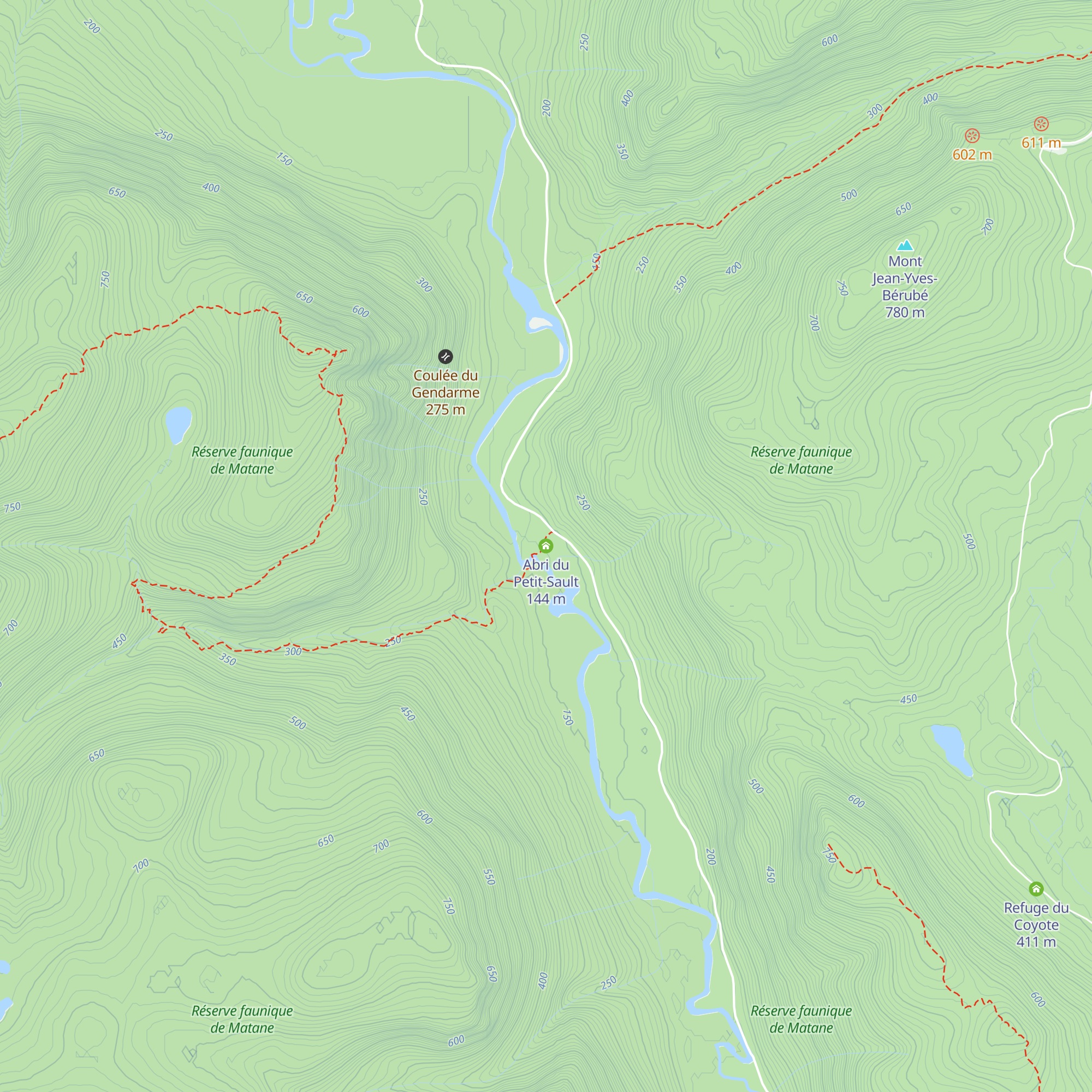 Abri du Petit-Sault map