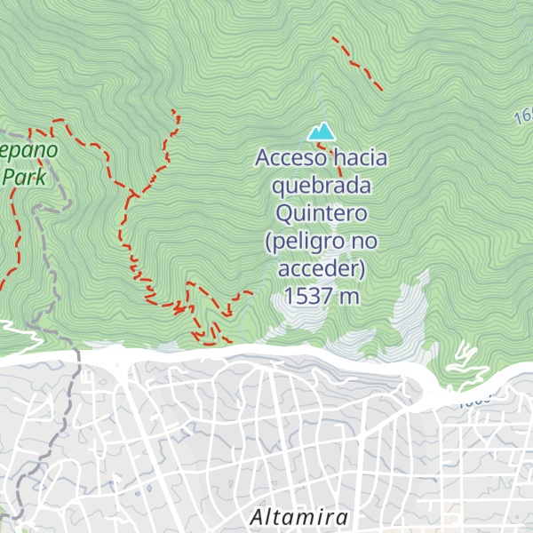 Map of Quebrada Quintero