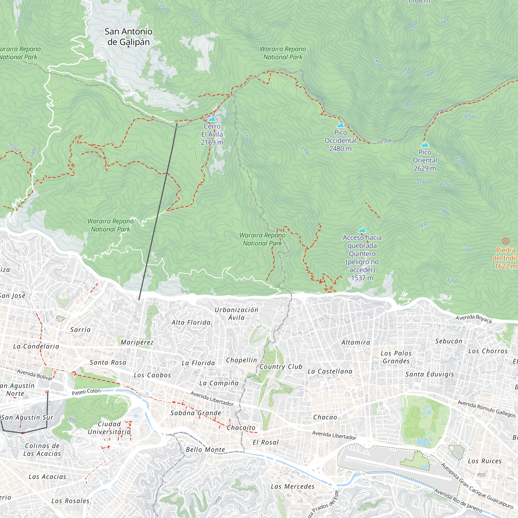 Refugio Loma de Matamoros map