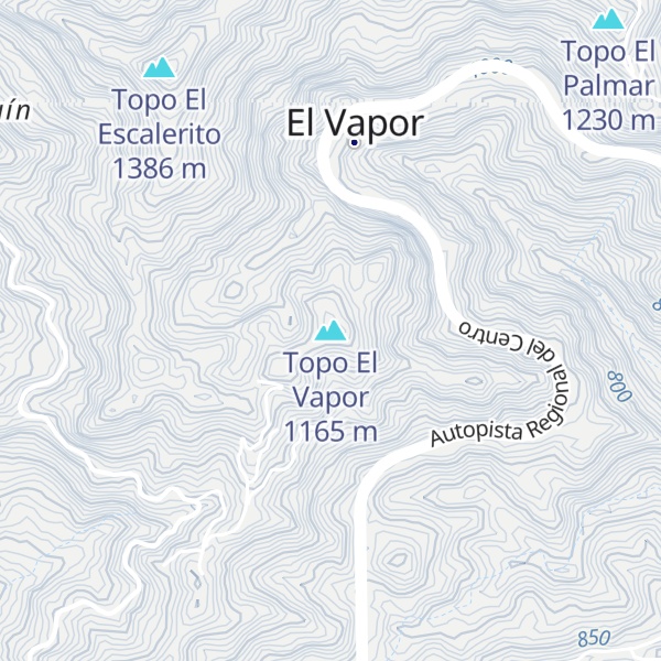 Map of Topo El Vapor