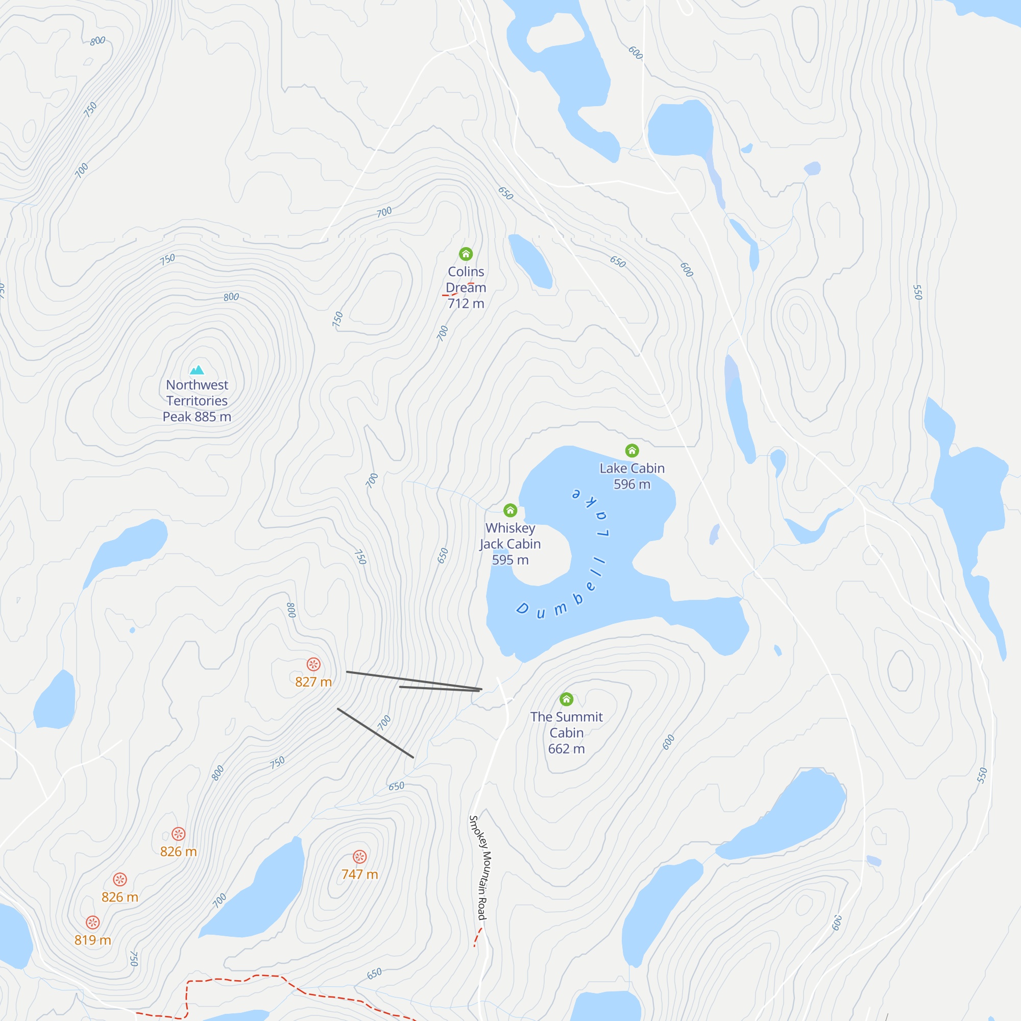 Whiskey Jack Cabin map