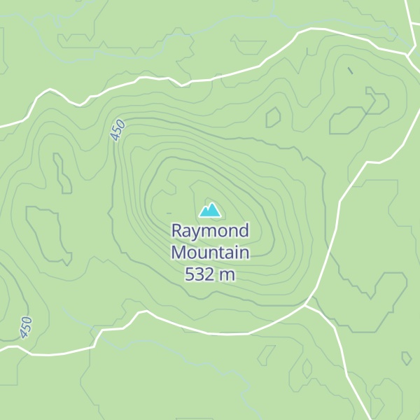 Map of Raymond Mountain