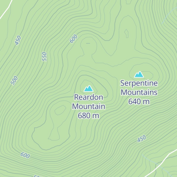 Map of Reardon Mountain