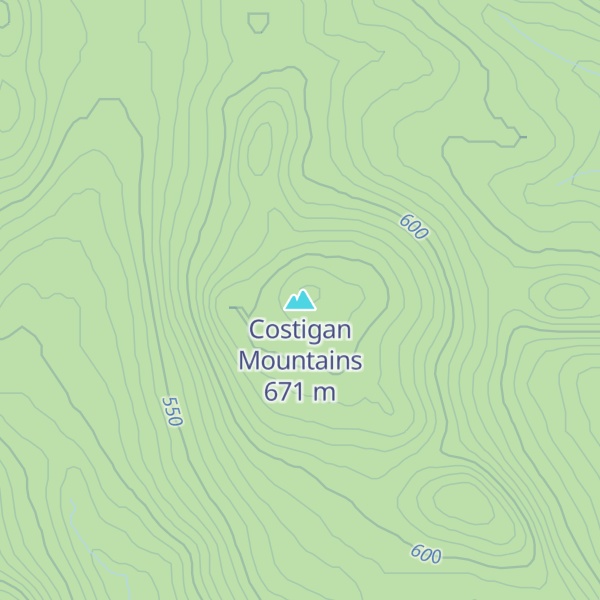 Map of Costigan Mountains