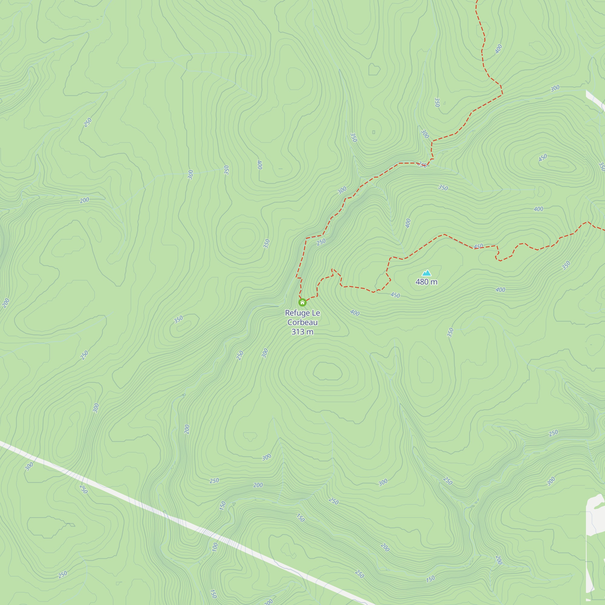 Refuge Le Corbeau map