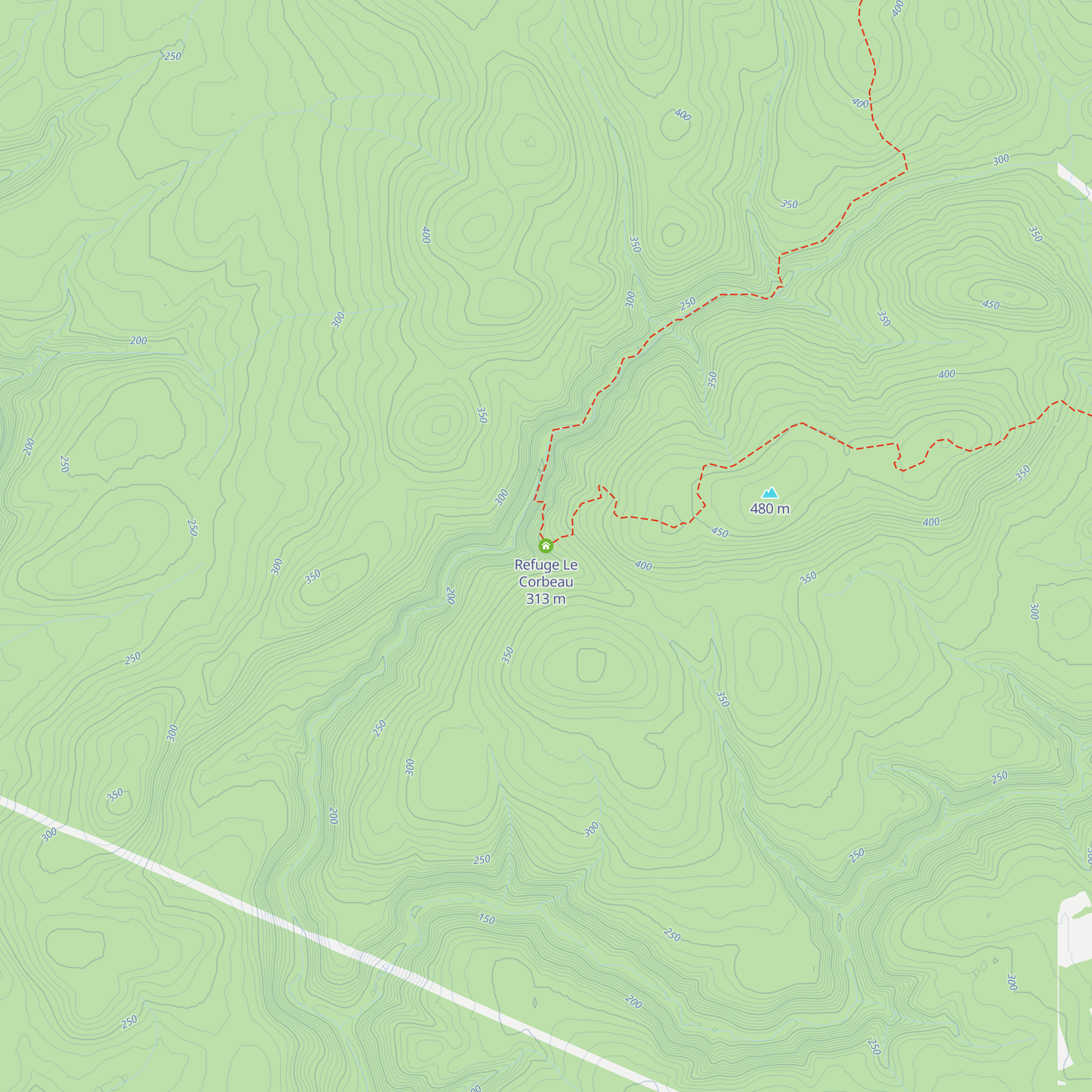 Refuge Le Corbeau map