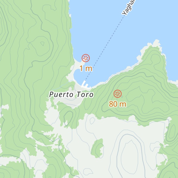 Map of Refugio de Pasajeros Puerto Toro