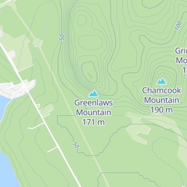 Map of Greenlaws Mountain