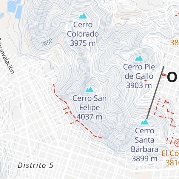 Map of Cerro San Felipe