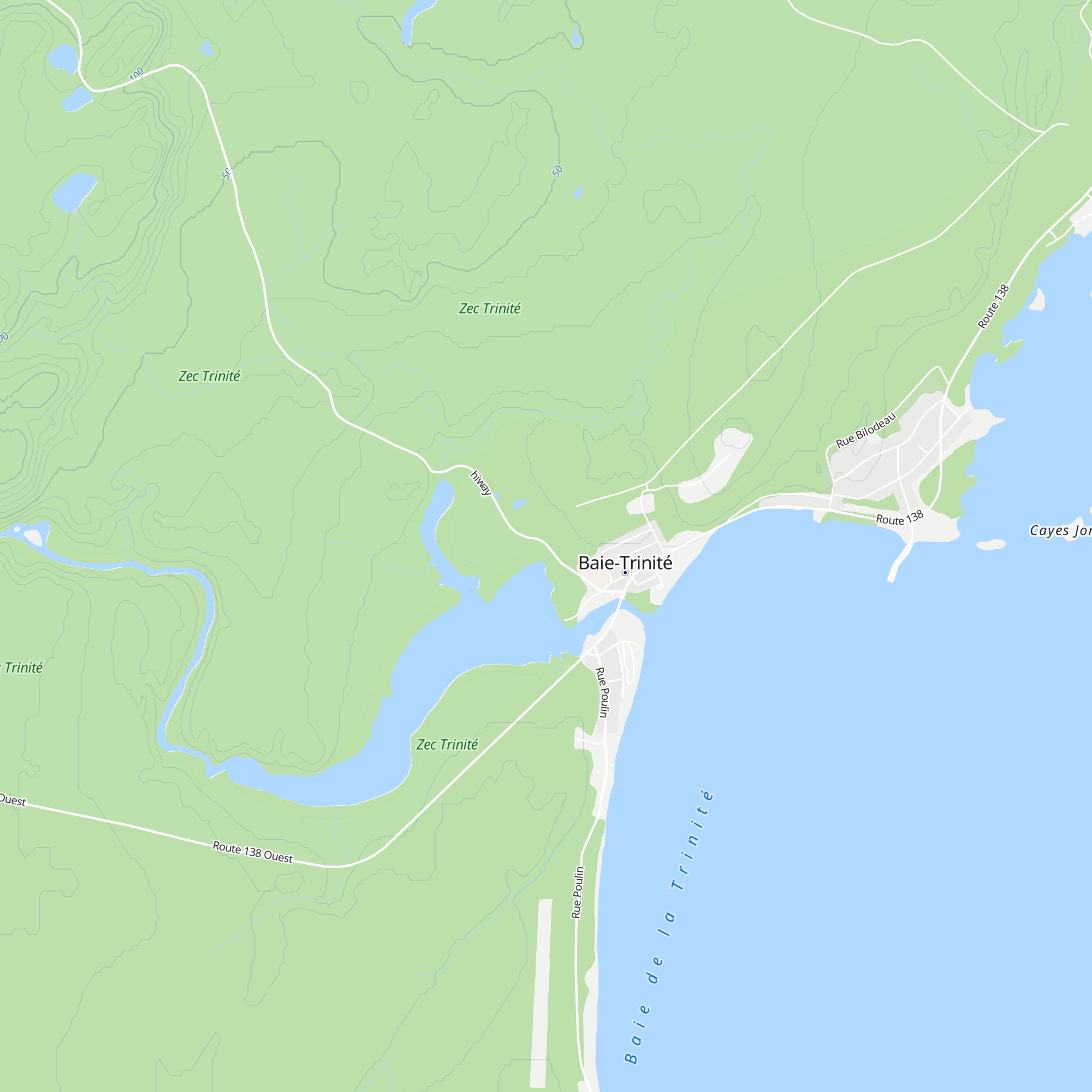 Poste d'accueil ZEC Trinité map