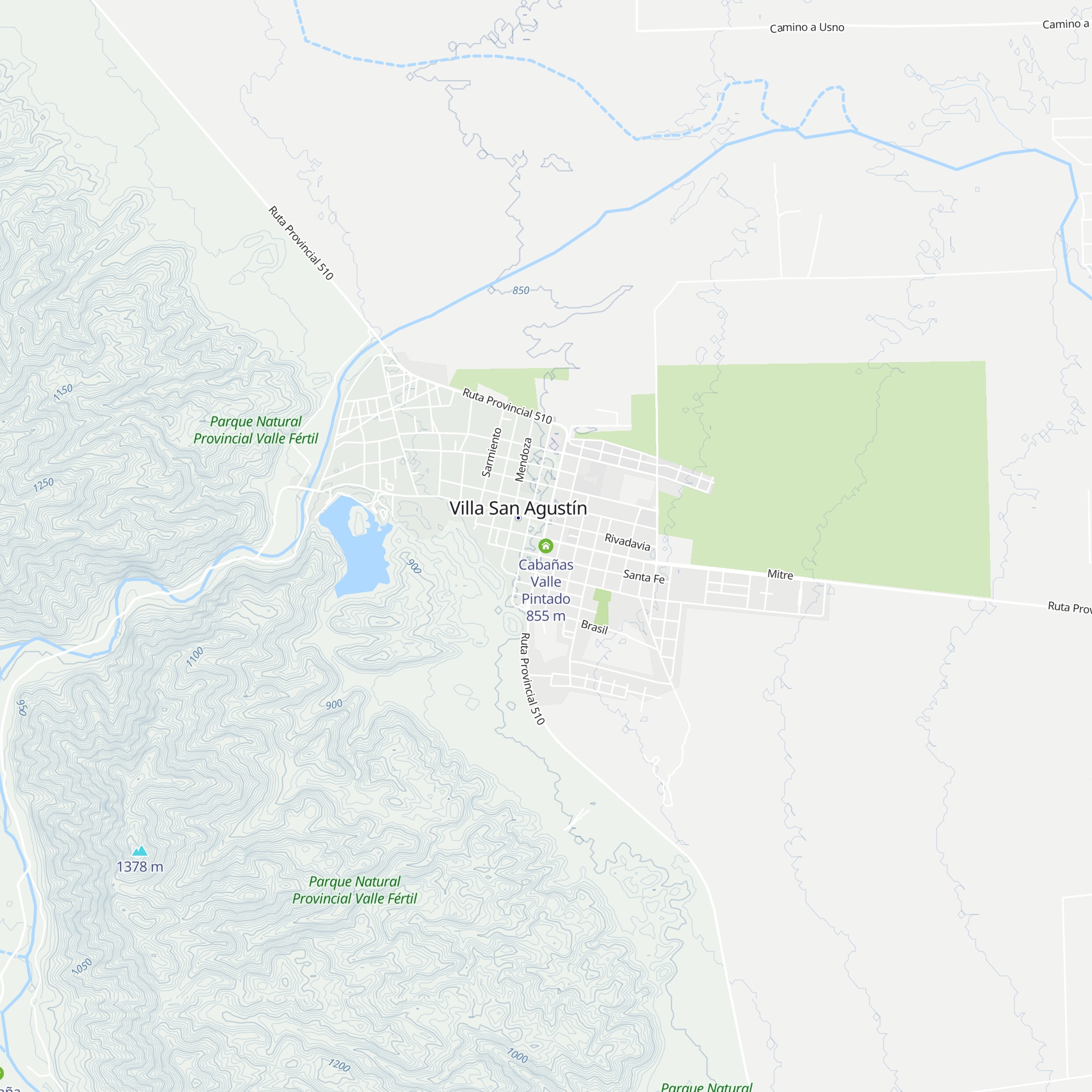 Cabañas Valle Pintado map