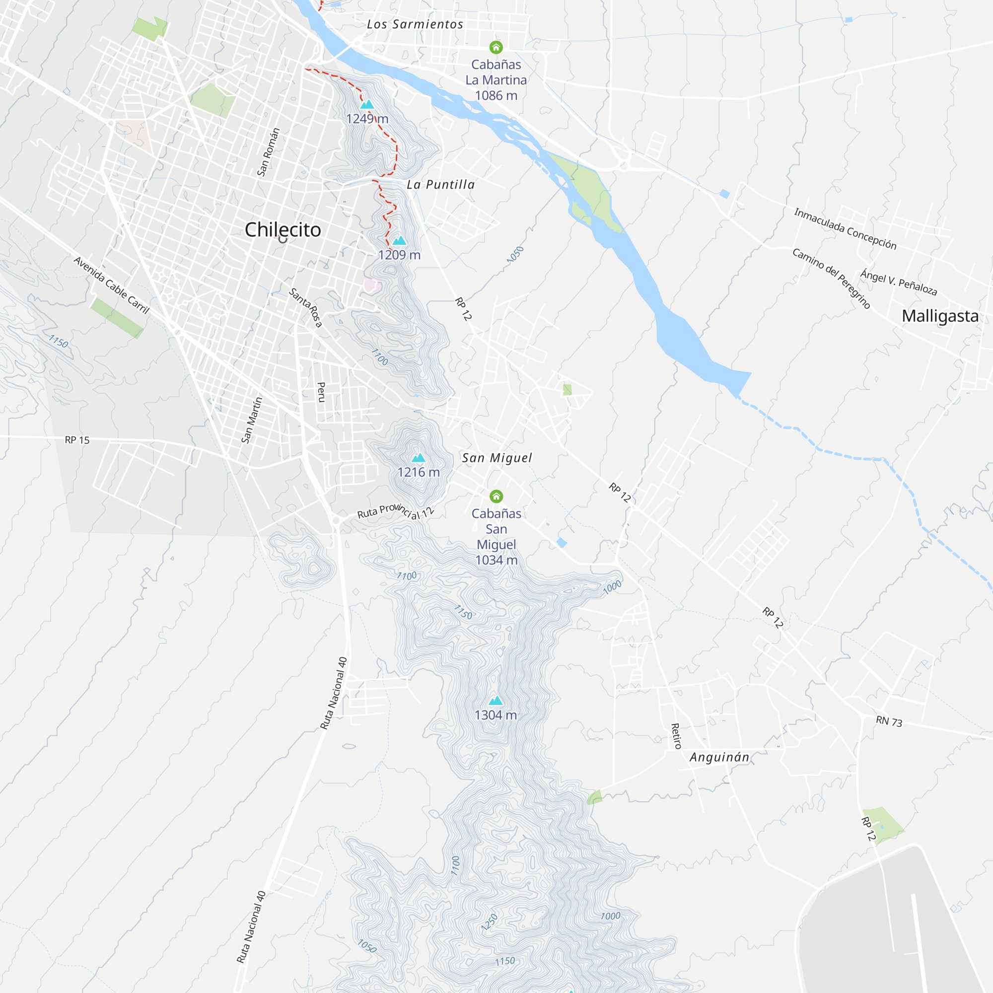 Cabañas San Miguel map