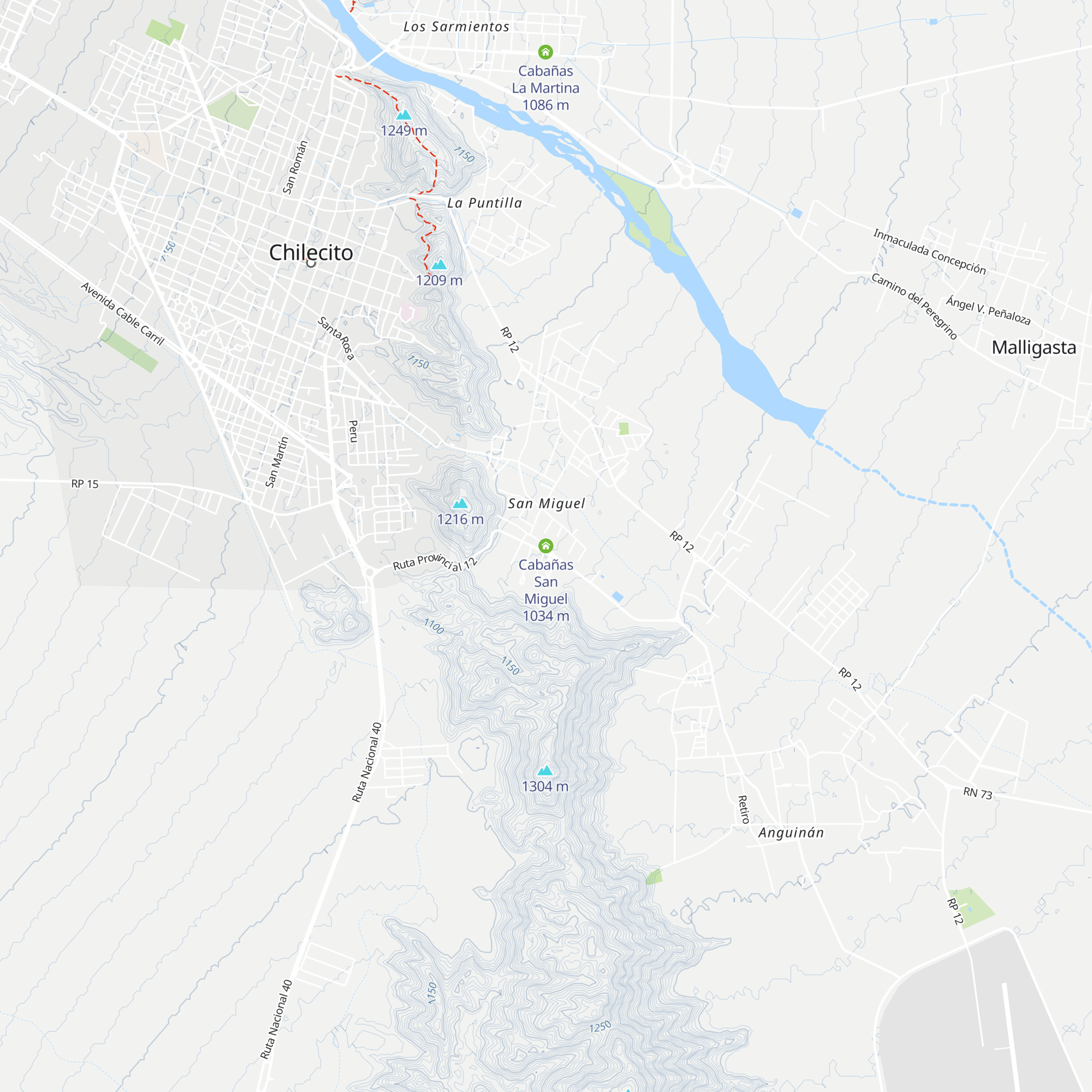 Cabañas San Miguel map